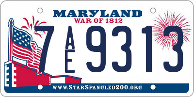 MD license plate 7AE9313