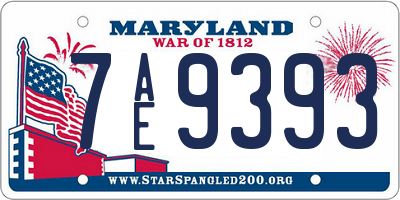 MD license plate 7AE9393