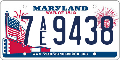 MD license plate 7AE9438