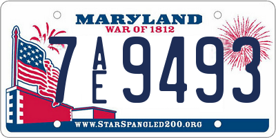 MD license plate 7AE9493