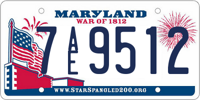 MD license plate 7AE9512