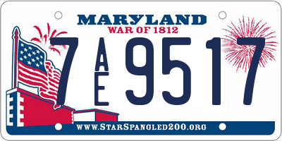 MD license plate 7AE9517