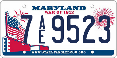 MD license plate 7AE9523