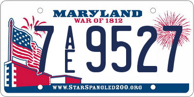 MD license plate 7AE9527