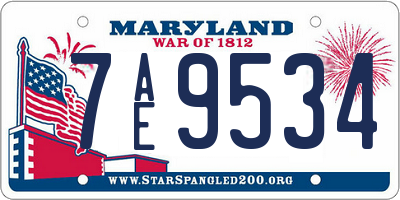 MD license plate 7AE9534