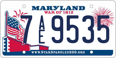 MD license plate 7AE9535
