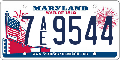 MD license plate 7AE9544