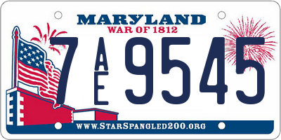 MD license plate 7AE9545