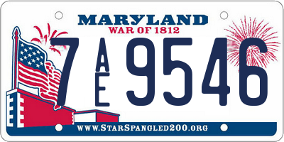 MD license plate 7AE9546