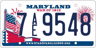 MD license plate 7AE9548