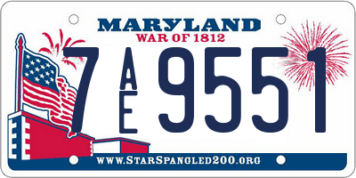 MD license plate 7AE9551