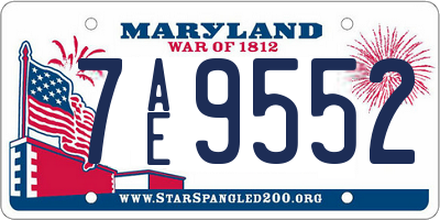 MD license plate 7AE9552