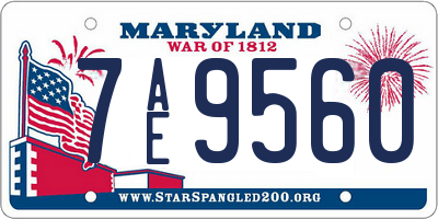 MD license plate 7AE9560