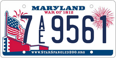 MD license plate 7AE9561