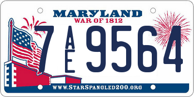 MD license plate 7AE9564