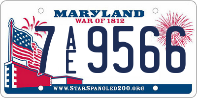 MD license plate 7AE9566