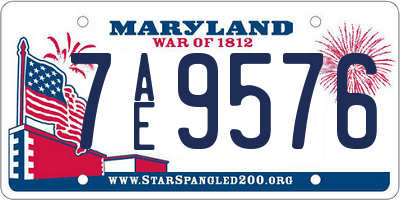 MD license plate 7AE9576