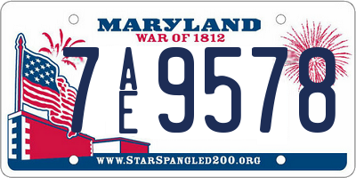 MD license plate 7AE9578