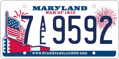 MD license plate 7AE9592