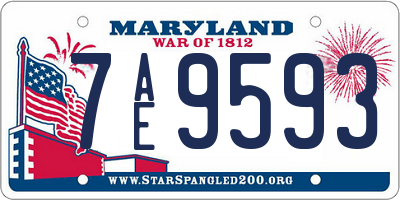 MD license plate 7AE9593