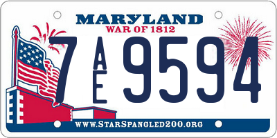 MD license plate 7AE9594