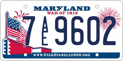 MD license plate 7AE9602