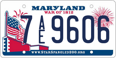 MD license plate 7AE9606