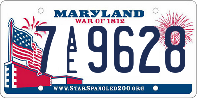 MD license plate 7AE9628