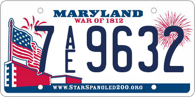 MD license plate 7AE9632