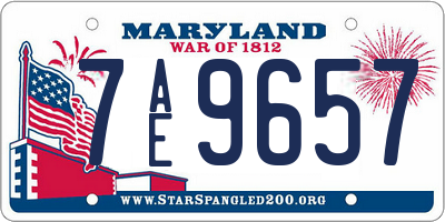 MD license plate 7AE9657