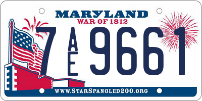 MD license plate 7AE9661