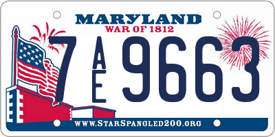 MD license plate 7AE9663