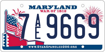MD license plate 7AE9669