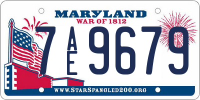MD license plate 7AE9679