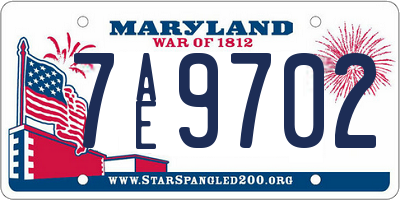 MD license plate 7AE9702