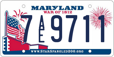 MD license plate 7AE9711
