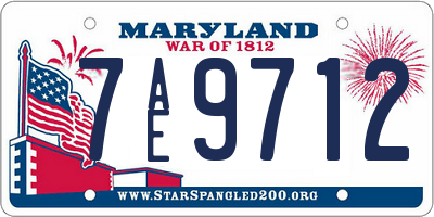 MD license plate 7AE9712