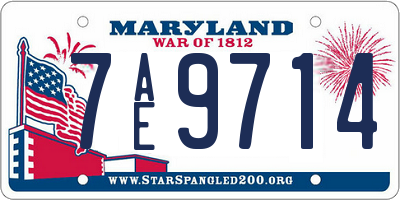 MD license plate 7AE9714