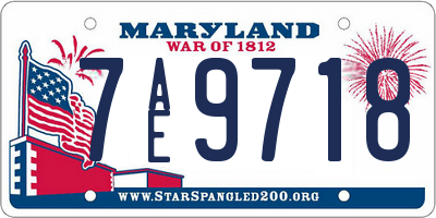 MD license plate 7AE9718