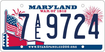 MD license plate 7AE9724
