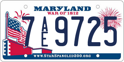 MD license plate 7AE9725