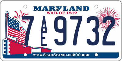 MD license plate 7AE9732
