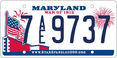 MD license plate 7AE9737