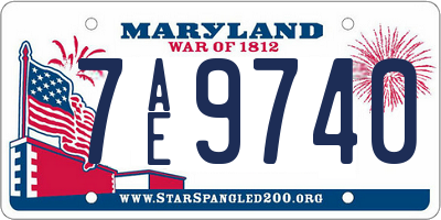 MD license plate 7AE9740