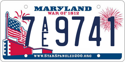 MD license plate 7AE9741