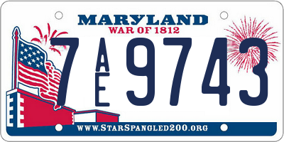 MD license plate 7AE9743