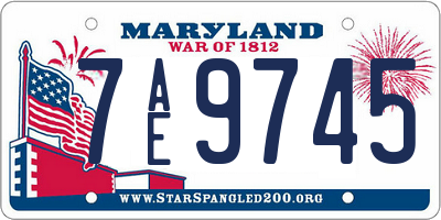 MD license plate 7AE9745