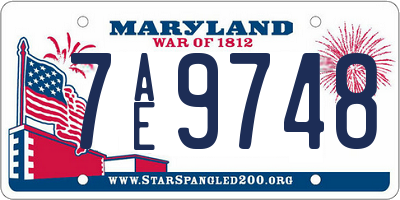 MD license plate 7AE9748