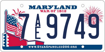 MD license plate 7AE9749