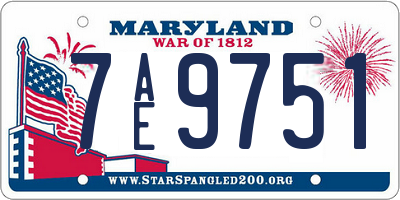 MD license plate 7AE9751